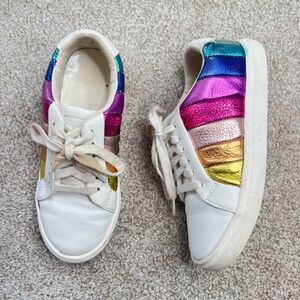 Kurt Geiger Rainbow Metallic Girls Sneakers Shoes 1